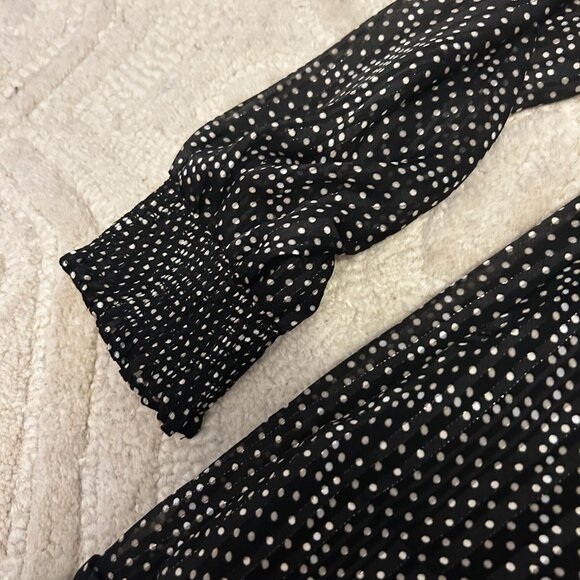 J Crew Ruffle Dress with Black and Gold Polka Dots size Medium - Picture 6 of 6